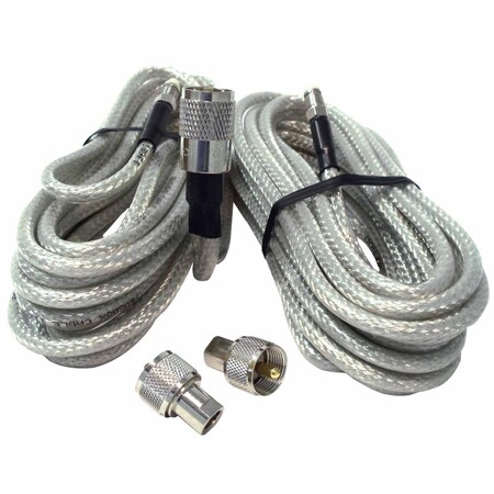 Plugit 18 ft. Co-Phase RG8X with Nip Connectors, Clear PL2539347