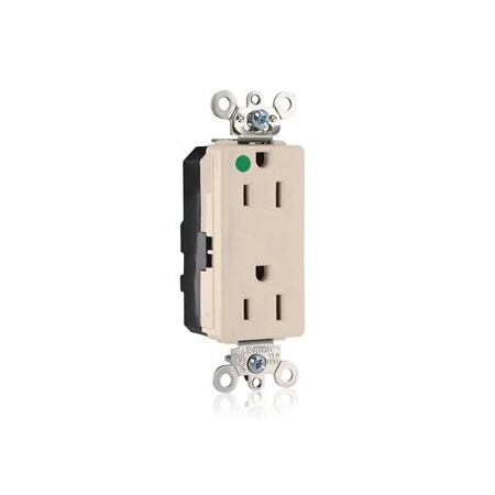 Leviton Modular Duplex Decora Receptacle, 15 Amp, 125 Volt M1626-ILT
