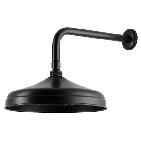 Kingston Brass 10" Round Raindrop Brass Shower Head with 12" Shower Arm, Oil Rubbed Bronze K225K35
