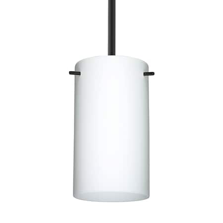 Besa Lighting Besa Stilo 7 Stem Pendant, Opal Matte, Black Finish, 1x 40W MAX E12 Base 1TT-440407-BK