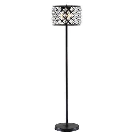 Jonathan Y Elizabeth 60" Crystal/Metal LED Floor Lamp, Bronze/Clear JYL9000B