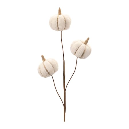 Homeroots Six Cream Cream Fall Mini Pumpkins Wreath Sprays 633243