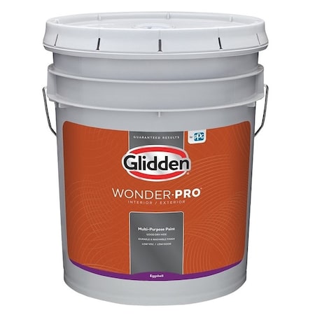 Glidden Wonder-Pro Interior/Exterior Paint, Eggshell Sheen, Pastel Base/White, 5 gal GLWP31WB/05