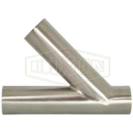 Dixon Sanitary Lateral, 4 in Nominal, Butt Welded End Style, 316L SS, Domestic B28WA-R400P