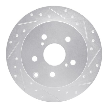 Dynamic Friction Co DFC Brake Rotor - Drilled and Slotted - Silver 631-76089R