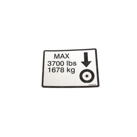 Jlg REPLACEMENT DECAL MAX TIRE LOAD 1704953