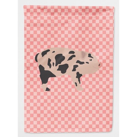Carolines Treasures Mini Miniature Pig Pink Check Garden Flag BB7935GF