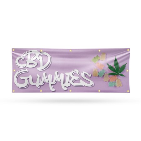 Signmission CBD Gummies, 48 Inch x 120 Inch, Vinyl Banner B-120-30509
