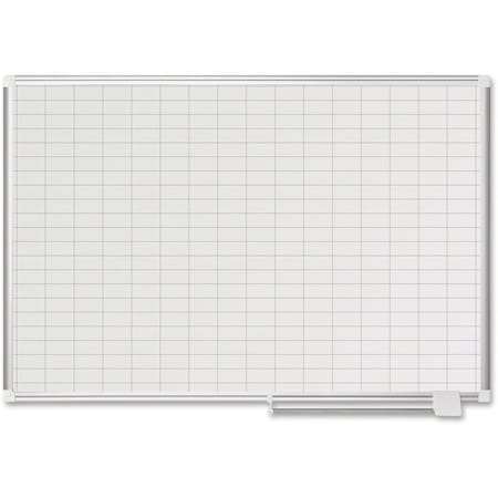 Bi-Silque MasterVisi, Grid Planning Board, 1 X 2 Grid, 48 X 36, White/silver MA0592830