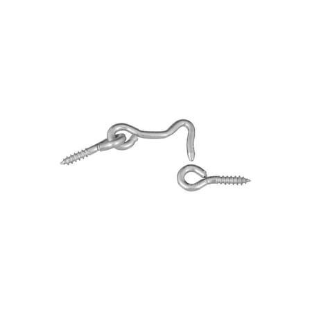 National Hardware V2000 Series Hook and Eye, Steel, Zinc, 2PK N117-853
