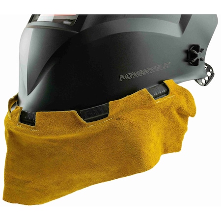 Powerweld Leather Helmet Bib w/ Clips PWLHB
