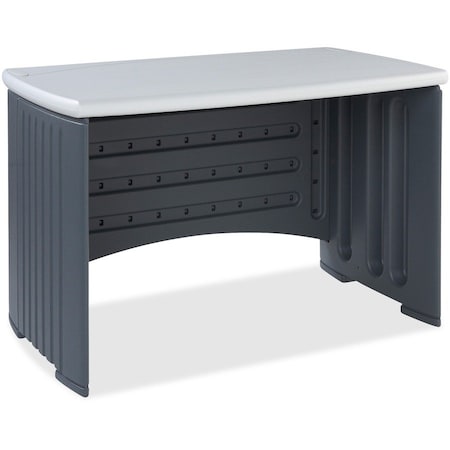Iceberg SnapEase Computer Desk, Charcoal/Silver, 46 in W x 28 in D x 30 in H 73002