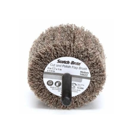 Scotch-Brite Cut and Polish Flap Brush, 2 in x 1/4 in, Medium, Aluminum Oxide, 12000 rpm 405-048011-16622