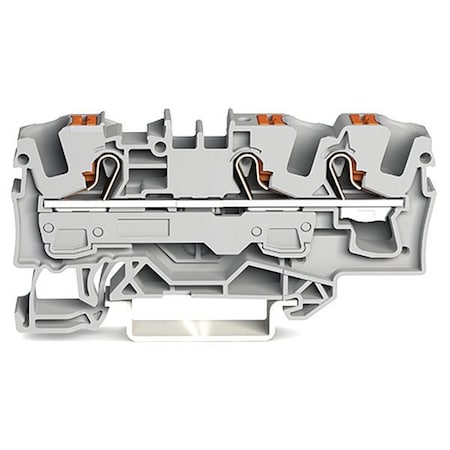 Wago Terminal Block, 2.88" L, 1.55" W, 800V, Gray 2206-1301