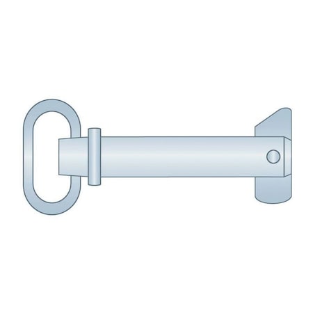 Huyett Swivel Lock Hitch Pin, Zinc Plated, 0.625 in Dia x 5.500 in Effective L x 1.500 in Hole Dia HPSL-0625-5500