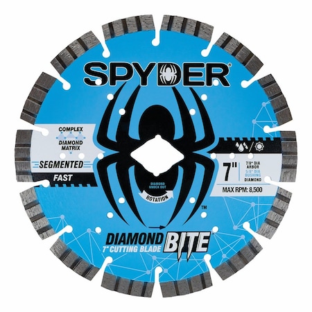 Spyder Masonry Cutting Wheel, Segmented, 7'' 14121
