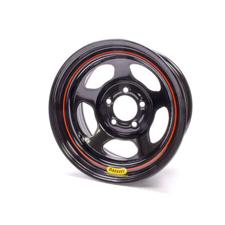 Bassett 58R52EB 15 x 8 in. to 5 x 5 in. Armor Edge Dirt Track Wheel, 2 in. Back Spacing, Black - 19 lbs BAS58R52EB