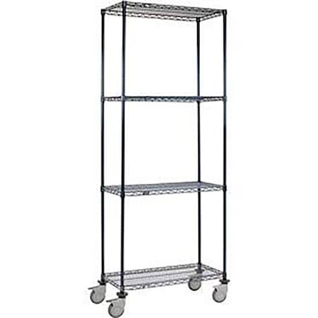 Global Industrial Nexel 4 Shelf Truck, Nexelon, 36"W x 18"D x 92"H, Polymer Swivel Casters, 2 Brake 188860