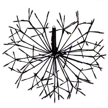 Celebrations Orange/Purple 20 in. LED Prelit Shimmering Sphere Halloween Decor 23-10014A