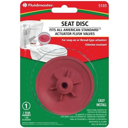 Fluidmaster Seat Disc, Rubber, Red, For American Standard Actuator Flush Valves 5103