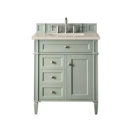 James Martin Vanities Brittany 30" Single Vanity, Sage Green, w/ 3 CM Siberian Silestone Top 650-V30-SGR-3SFR