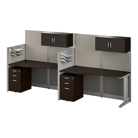 Bush Business Furniture Modular Cubicle Workstation, 32 1/4 in D X 62 7/8 in H, 129 in W X OIAH005MR