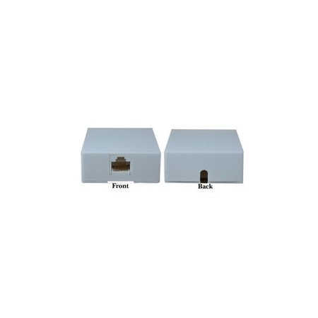 Cable Wholesale Phone Surface Mount Jack, White, RJ45, Data / Voice, 8P8C (8 Pin 8 Conductor), Voice Only 300-88FF-WH