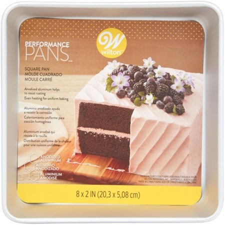 Wilton 8 in. W X 8 in. L Aluminum Square Cake Pan 1 pc 191003097