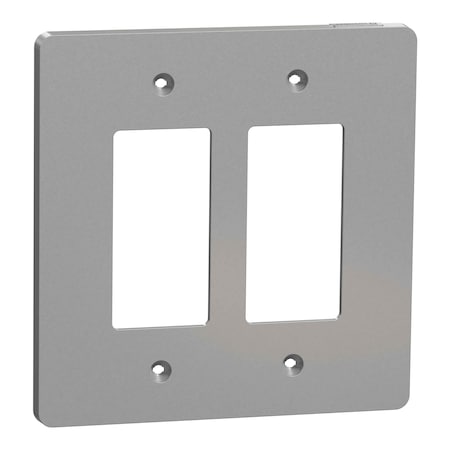 Square D Cover Frame, X Series, Gray, Matte Finish, Number of Gangs: 2 Plastic, Matte Finish, Gray SQWS141002GY