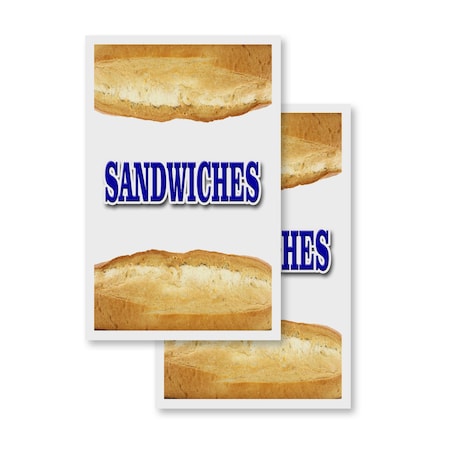 Signmission Sandwiches, Vinyl Decals Only 24 Inch x 36 Inch, Vinyl Decal, 2PK DSB-2436-2PACK-Sandwiches