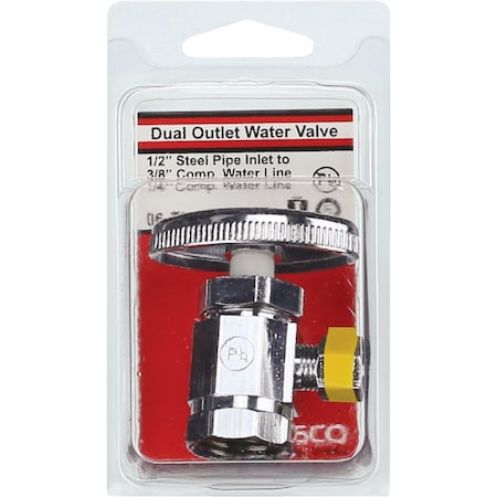 Westlake Pipe & Fittings 1/2'' IPx3/8'' Compressionx1/4'' Compression Multi-Turn Style Angle Valve 6/1/7319