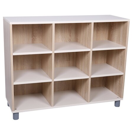 Beleduc By Playwell Palermo 1041mm Mid Shelf - 3 Columns, Tray-Ready, White/Oak HPL, Ages 3+, 828mm High 846038