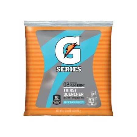 Gatorade G Series 02 Perform Thirst Quencher Instant Powder, 21 oz, Pouch, 2.5 gal Yield, Glacier, 32PK 308-33677