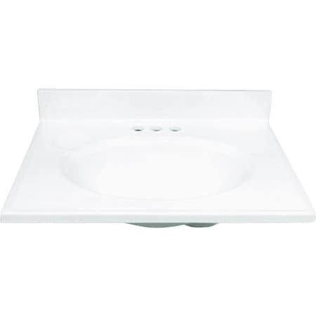 Fgi Foremost WS-1925 Vanity Top, 25 in OAL, 19 in OAW, Marble, Solid White WS-1925