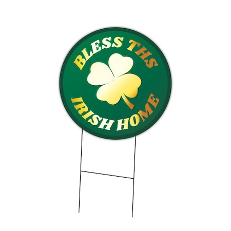 Signmission Bless This Irish Home Double Sided Corrugated Plastic Circle Yard Sign C-16-CIR-DS-WS- Bless this Irish home