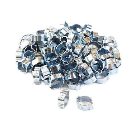 Primefit OHC Zinc-Plated Steel Double Ear Hose Clamps, Range 13mm-15mm, 100PK OHC15-100