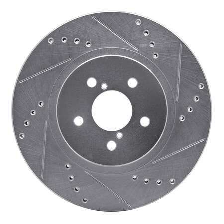 Dynamic Friction Co DFC Brake Rotor - Drilled and Slotted - Silver 631-13037R