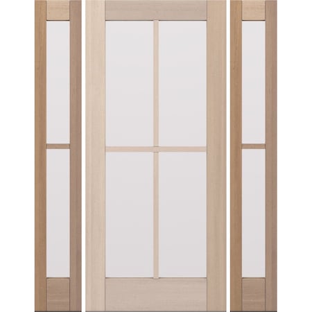 Doornmore G104, 65.25" x 82" ( 36" Door + 2x12" Side) Left Hand, Mahogany SDL 4 Lite Exterior Door G104-SW-3680-G102-SL_1-2_LI