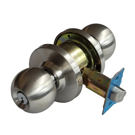 Ecs Hardware Commercial Door Knob Set, 2-3/4 Standard Backest, Satin Chrome, Institutional, Grade 2 ECSH-CDK201-SS-IN