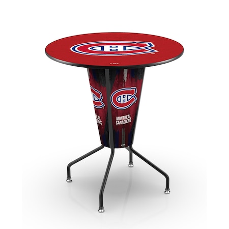 Holland Bar Stool Co Lighted 42" Black Montreal Canadiens Pub Table L218B42MonCan36RMonCan