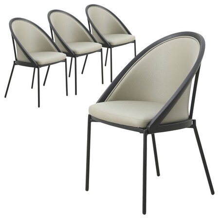 Leisuremod Urbane Collection Modern Dining Chair With Olive Green, 4PK UC21OG4