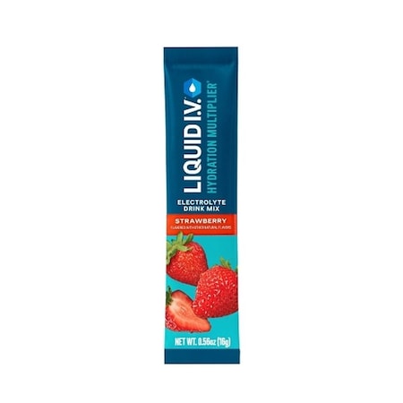 Liquid I.V. Strawberry Hydration Multiplier Electrolyte Drink Mix, 0.56 Ounce, 96PK LVS-8006