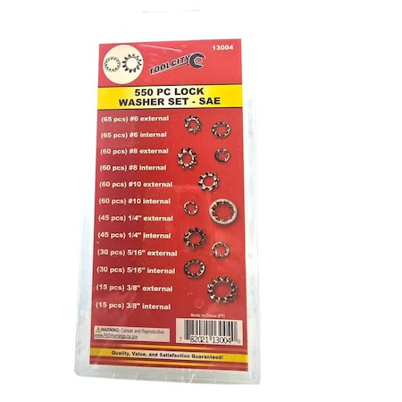 Tool City 550 PIECE LOCK WASHER SET - SAE 13004