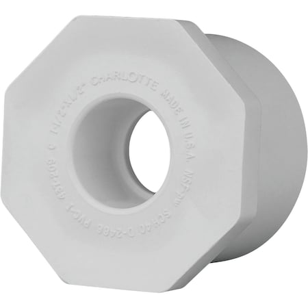 Charlotte Pipe And Foundry 1-1/2'' SPG x 1/2'' Slip Schedule 40 PVC Bushing PVC 02107 1050HA