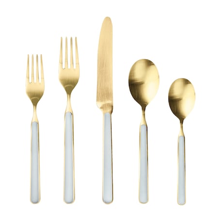 Mepra Fantasia Ice Gold Flatware Set - 20 Pieces - Light Blue 10A622020OI