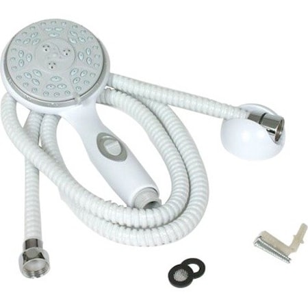 Camco SHOWER HEAD KIT-WHITE W/ON/OFF INCLUDES HOSE, HEAD, MOUNT&HRDW 43714