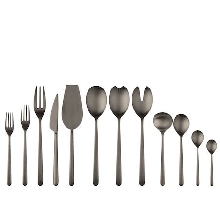 Mepra Linea Flatware Set - 67 Pieces - Ice Black Gold 104822067ION