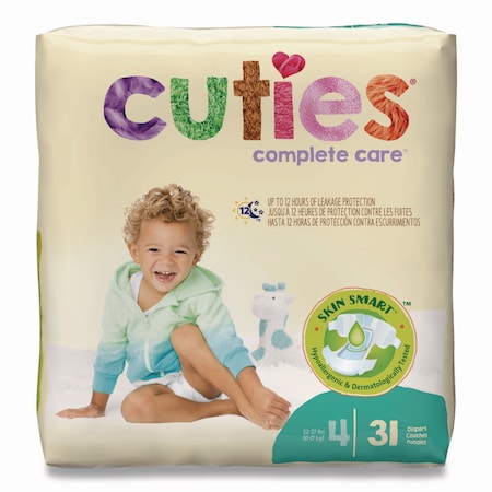 Cuties Premium Jumbo Diapers, Size 4, 22 lbs to 37 lbs, 124PK CR4001