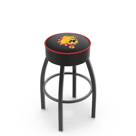 Holland Bar Stool Co 30" 4" Ferris State Cushion Seat, Blk Wrinkle Base Swivel Bar Stool L8B130FerrSt