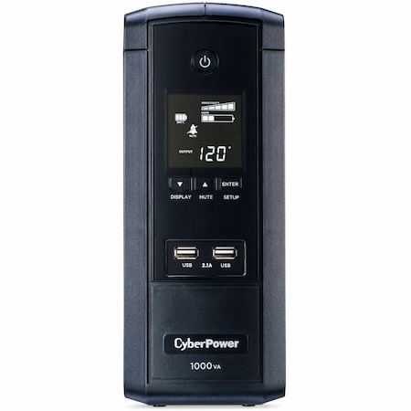 Cyberpower LINE INTERACTIVE, MINI-TOWER, 10 OUTLETS, LCD, USB CHARGE PORTS, SERIAL/USB, 5 Y BRG1000AVRLCD